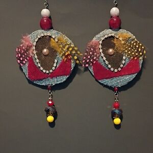 Colorful Feathered Earrings